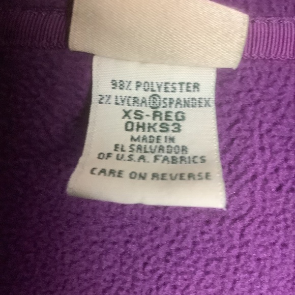 L.L.Bean Quarter Zip Purple Polartec Fleece Jacket XS - Picture 6 of 12